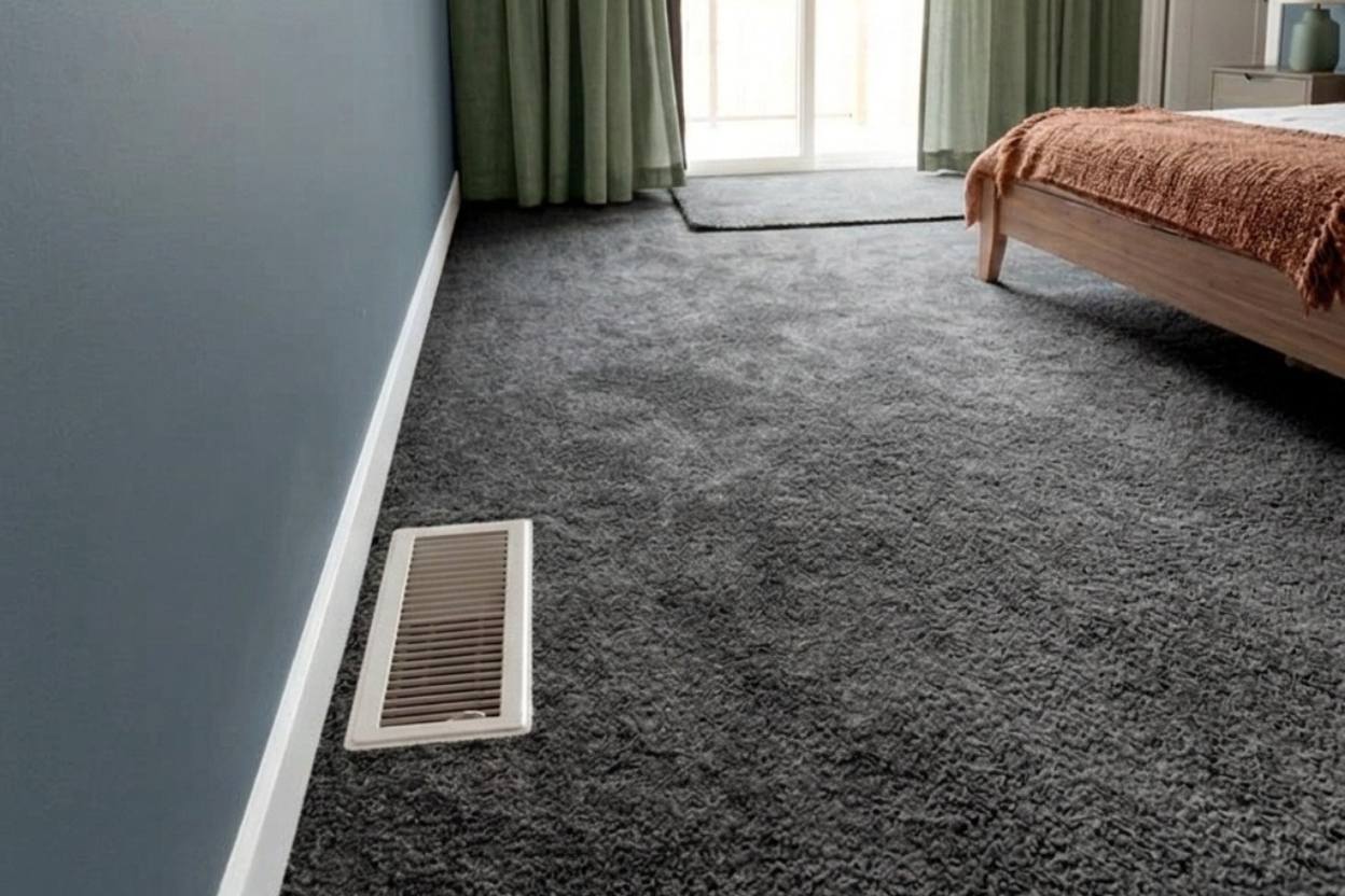 Ducted heat pump ceiling vent in a Mt Eden Central Auckland bedroom